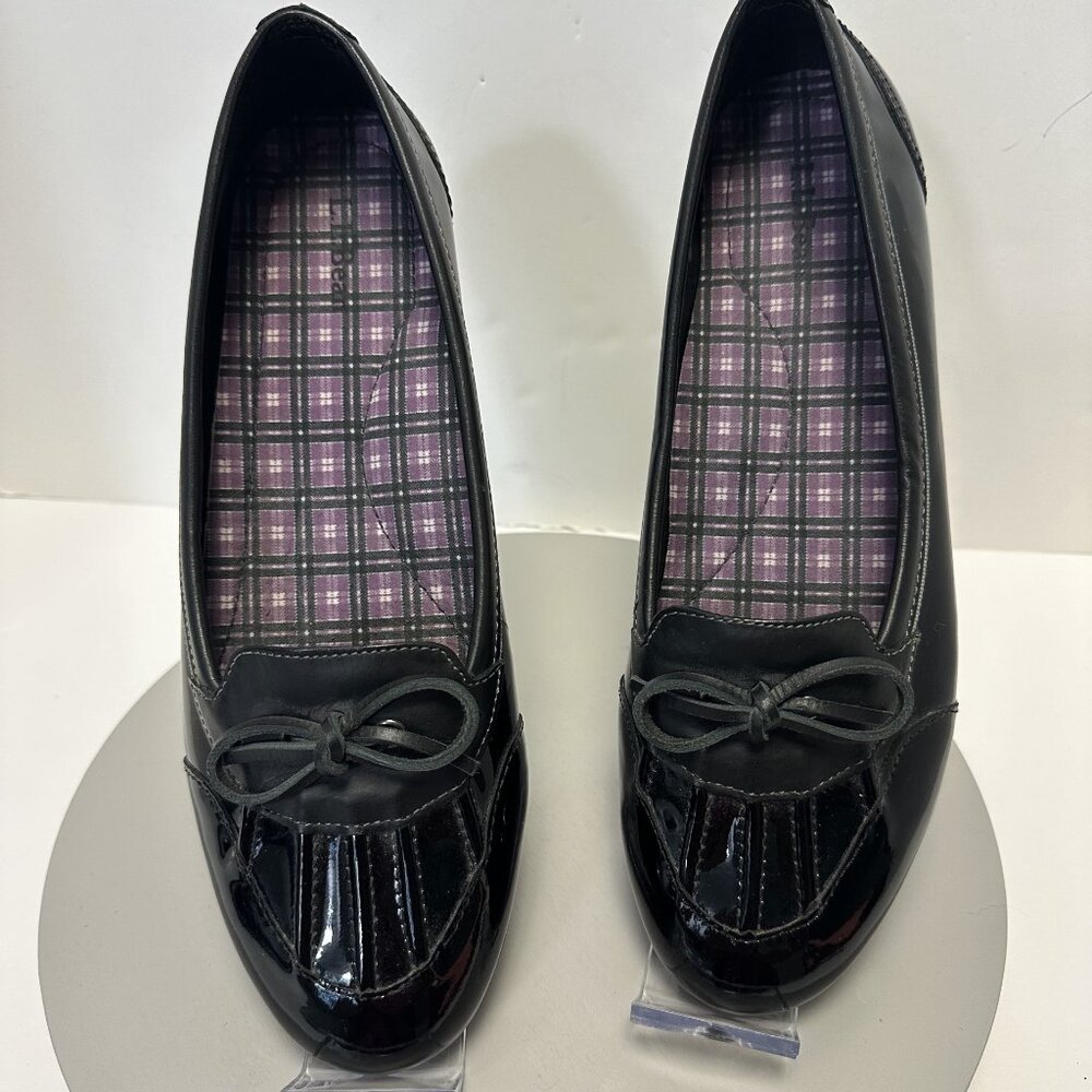 L.L. Bean Women's Coastal Skimmer Black Patent Loafers Size 9.5